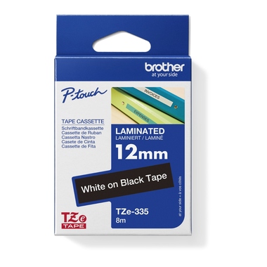 P-touch Schriftbandkassette TZE335 12mmx8m laminiert weiß auf schwarz