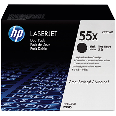 HP Toner CE255XD 55X 12.500Seiten schwarz 2 Stück