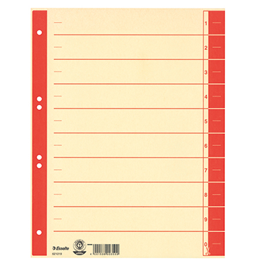 Esselte Trennblatt 621019 DIN A4 24x30cm 10/20Taben Karton ch/rt