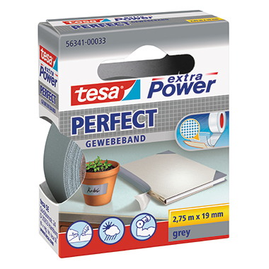 tesa Gewebeband Extra Power Perfect 56341-00033 19mmx2,75m grau