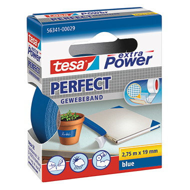 tesa Gewebeband Extra Power Perfect 56341-00029 19mmx2,75m blau