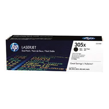 HP Toner CE410XD 305X 4.000Seiten schwarz 2 Stück
