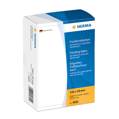 HERMA Frankieretikett 4321 140x50mm doppelt weiß 500 Stück