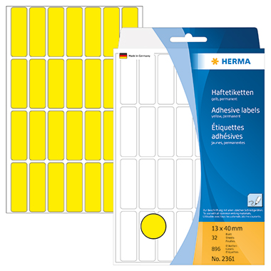HERMA Vielzwecketikett 2361 13x40mm gelb 896 Stück