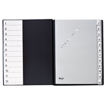 Hetzel 14212091 Ordnungsmappe DIN A4 12-teilig PP schwarz