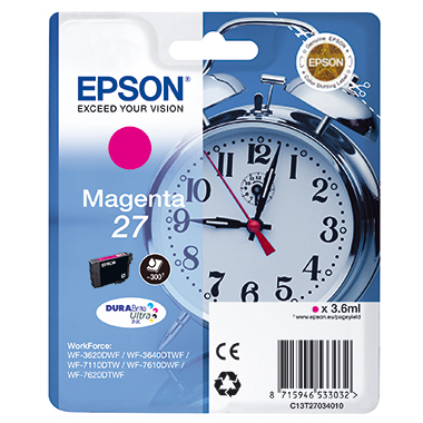 Epson Tintenpatrone C13T27034012 27 3,6ml 300Seiten magenta