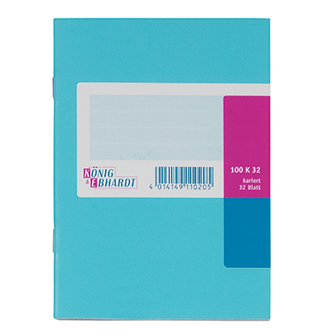 König & Ebhardt Geschäftsbuch 8616210 DIN A6 kariert 32Bl hellbl.
