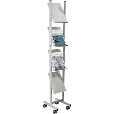 helit Prospektständer H6813399 4xDIN A4 silbergrau