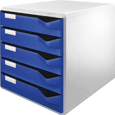 Leitz Schubladenbox 52800035 DIN A4 5Schubfächer lichtgr/bl