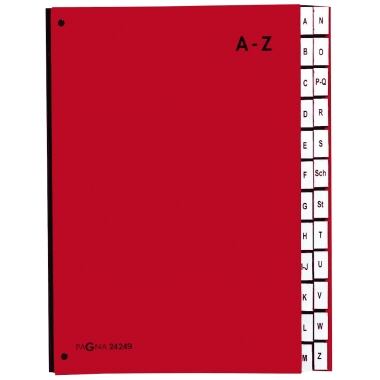 PAGNA Pultordner 24249-01 DIN A4 A-Z 24Fächer Polypropylen rot