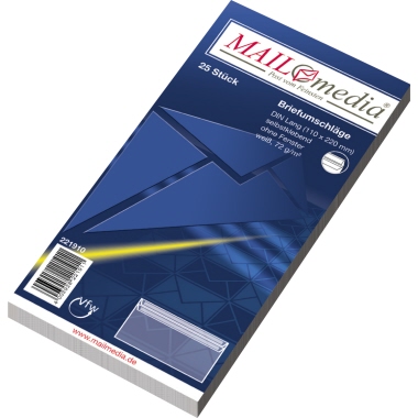 MAILmedia Briefumschlag 30002374 DIN lang selbstklebend 70g weiß 25 Stück