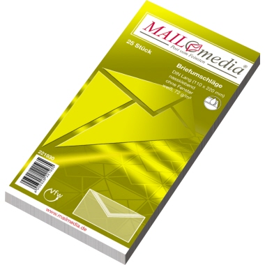 MAILmedia Briefumschlag 30002376 DIN lang nk ohne Fenster weiß 25 Stück