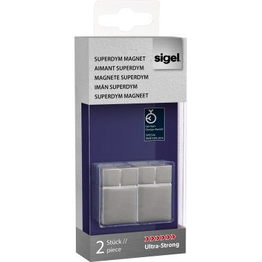 SIGEL Magnet SuperDym C30 GL707 Cube 20x30x20mm silber 2 Stück