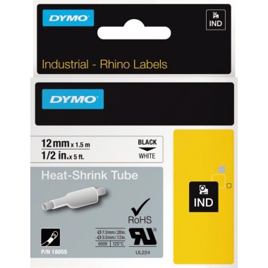 DYMO Heißschrumpfschlauch 18055 12mm weiß