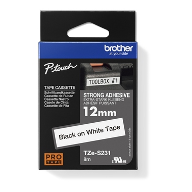 P-touch Schriftbandkassette TZES231 12mmx8m laminiert schwarz auf weiß