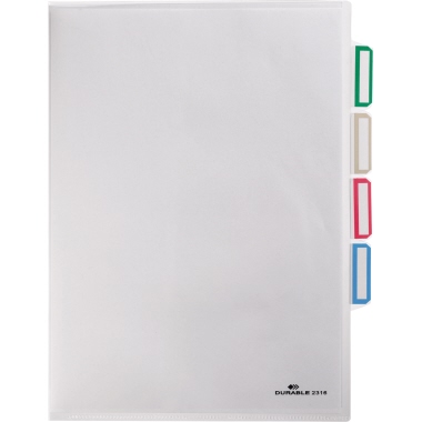 DURABLE Sichthülle 231619 DIN A4 PP 3Fächer transparent 5 Stück