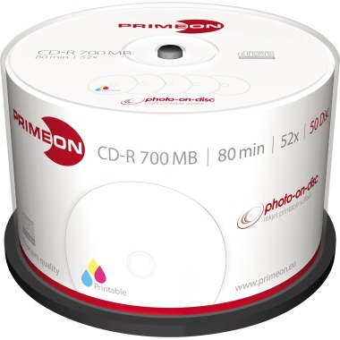 PRIMEON CD-R 2761105 52x 700MB 80Min. Spindel 50 Stück