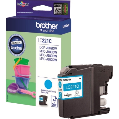 Brother Tintenpatrone LC221C 260Seiten cyan