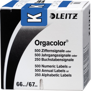 Leitz Buchstabensignal Orgacolor 66201000 K blau 250 Stück
