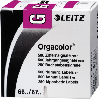 Leitz Buchstabensignal Orgacolor 66161000 G violett 250 Stück