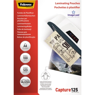 Fellowes Laminierfolie ImageLast 5307407 DIN A4 glänzend 125mic transparent 100 Stück