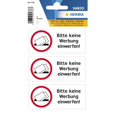 HERMA Hinweisetikett 5738 Reklame wetterfest 3 Stück