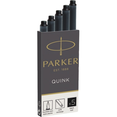 Parker Tintenpatrone Quink Z44 1950382 S0116200 schwarz 5 Stück