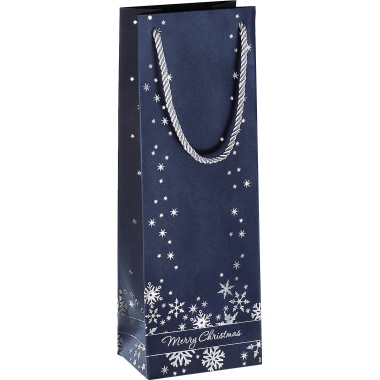 SIGEL Premium Geschenktasche GT112 125x360x85mm Silver Snowflakes