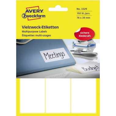 Avery Zweckform Vielzwecketikett 3329 76x39mm weiß 192 Stück