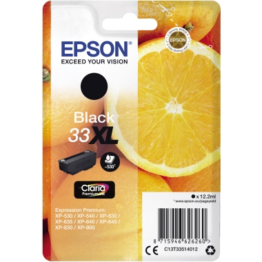 Epson Tintenpatrone C13T33514012 33XL 12,2ml 530Seiten schwarz
