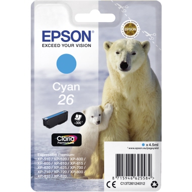Epson Tintenpatrone C13T26124012 26 4,5ml cyan