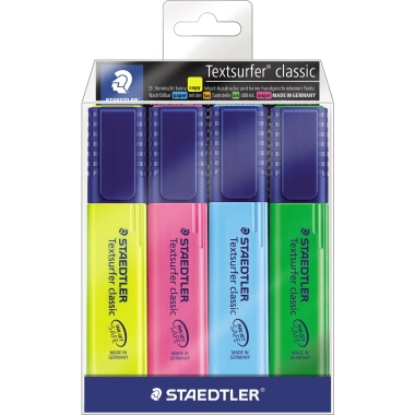 STAEDTLER Textmarker classic 364 WP4 1-5mm sort. 4 Stück