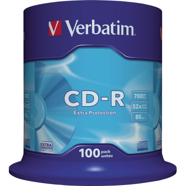 Verbatim CD-R 43411 52x 700MB 80Min. Spindel 100 Stück