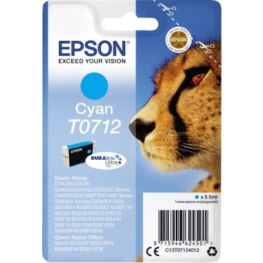Epson Tintenpatrone C13T07124012 250Seiten 5,5ml cyan