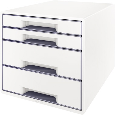 Leitz Schubladenbox WOW CUBE 52132001 4Schubfächer weiß/grau