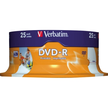 Verbatim DVD-R 43538 16x 4,7GB 120Min. Spindel 25 Stück