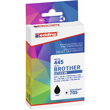 edding Tintenpatrone 18-445 wie Brother LC123 schwarz