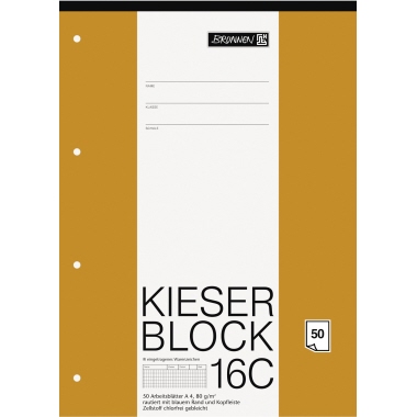 BRUNNEN Kieserblock 1042926 A4 50Bl Lin23 rau