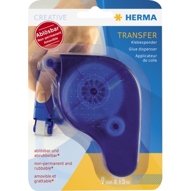 HERMA Klebespender Transfer 1067 wieder ablösbar 9mmx15m blau