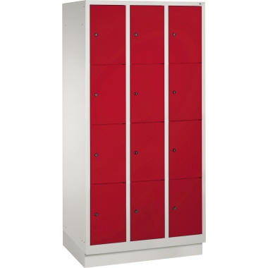 C+P Fächerschrank 8020304S10000 m. Sockel 12Fächer lgr/rrt