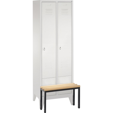 C+P Umkleidespind 803020S10000 m.Sitzbank 2Abteile lgr/lgr
