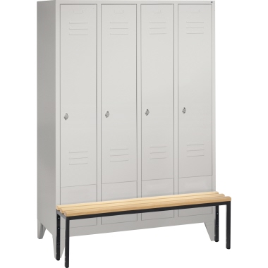 C+P Umkleidespind 803040S10000 m.Sitzbank 4Abteile lgr/lgr