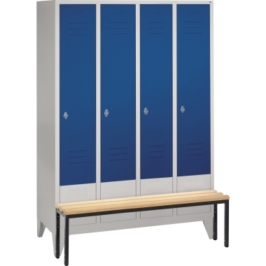 C+P Umkleidespind 803040S10005 m.Sitzbank 4Abteile lgr/ebl
