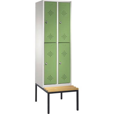 C+P Doppelspind 835020S10189 mit Sitzbank 4Fächer lgr/rgn