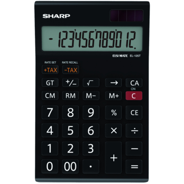 SHARP Tischrechner EL-125TWH schwarz