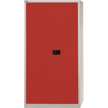 Bisley Flügeltürenschrank Universal E722A03506 4OH l.gr/kardinalrot