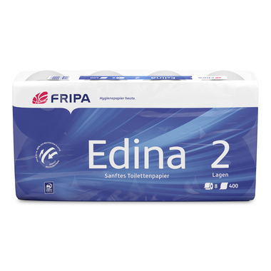 Fripa Toilettenpapier Edina 1010809 2-lagig 400Bl. Zellstoff 8 Stück