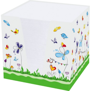 RNK Notizklotz Schmetterlinge 46478 92x92x92mm 900Blatt 70g weiß