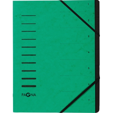 PAGNA Ordnungsmappe 40058-03 DIN A4 7Fächer Pressspan grün