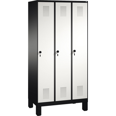 C+P Umkleidespind 4901030S10076 Füße 3Abteile sgr/lgr